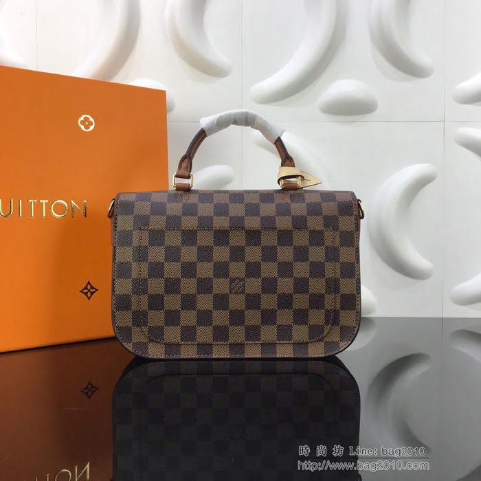 路易威登LV女包 頂級原單 Crossbody手袋 磁扣翻蓋手提包 Damier Ebene 塗層帆布 細粒面皮革 可肩背 斜挎  ydh2655